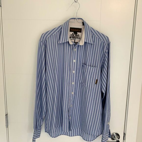 Mens Timberland Striped Button Up Long Sleeve/Dress Shirt - Picture 2 of 4